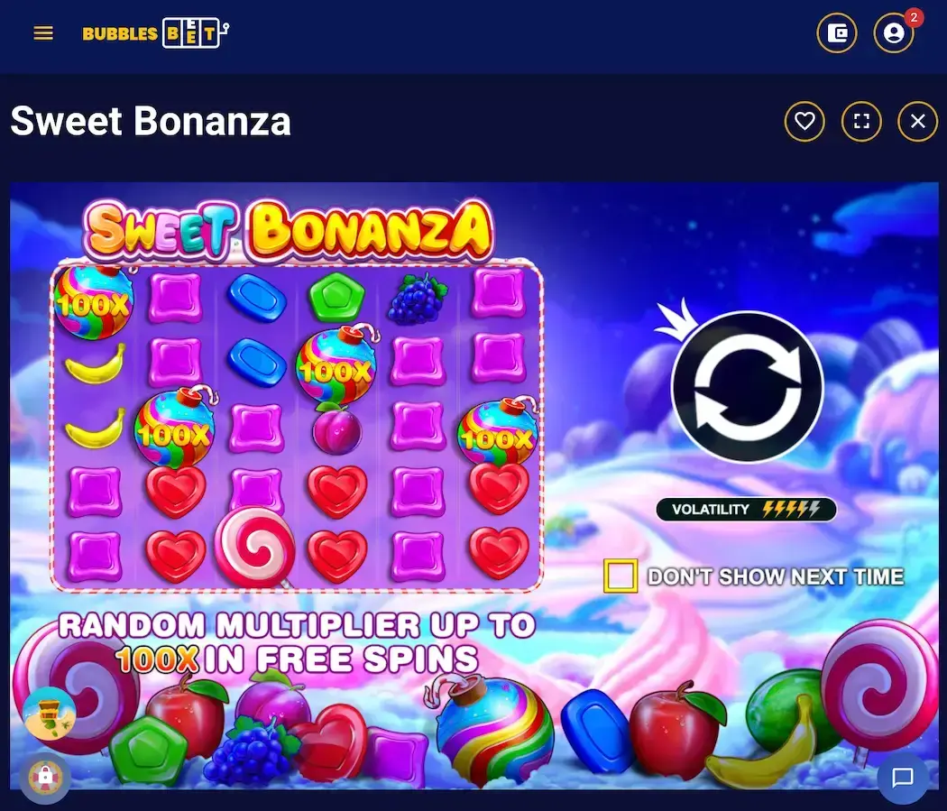 Sweet bonanza demo slot at Bubbles Bet